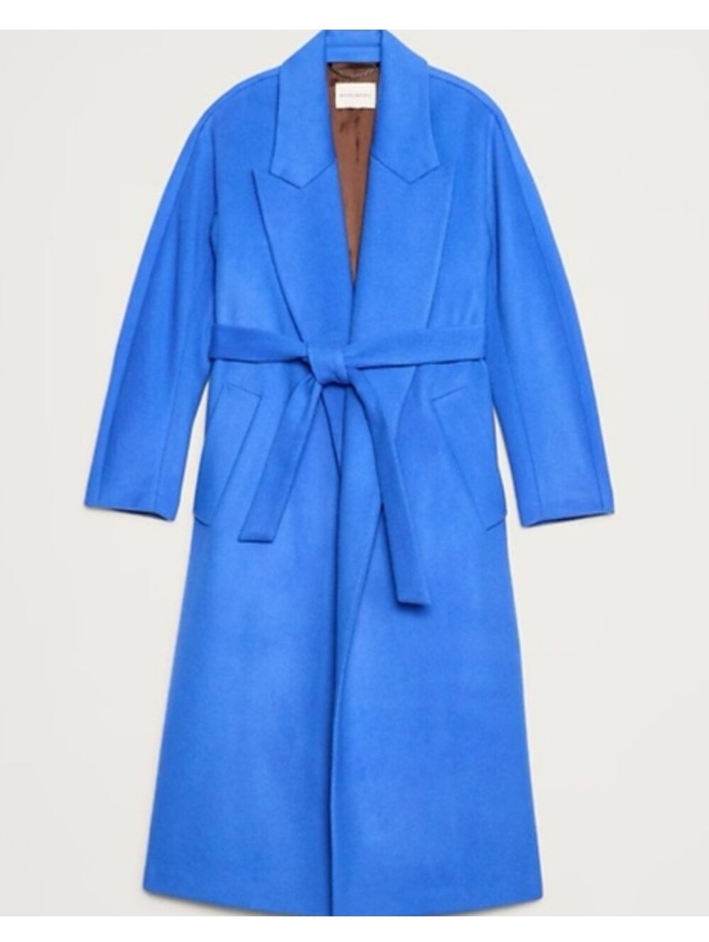 BANANA REPUBLIC NWT Belted Long Wool Coat - Electric Blue XS Msrp $550